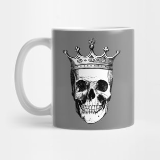 Skull King | Skull with Crown | Skull Wearing a Crown | Vintage Skulls | Black and White | Mug